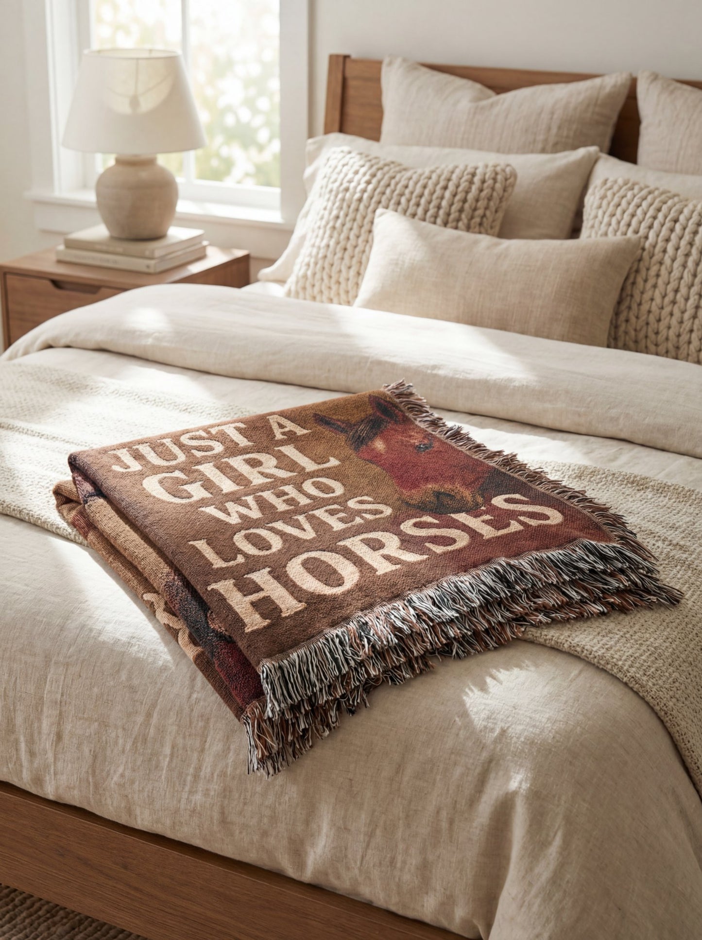 Girl Who Loves Horses Blanket