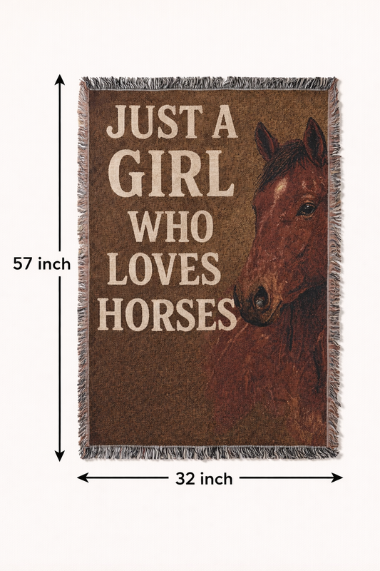 Girl Who Loves Horses Blanket